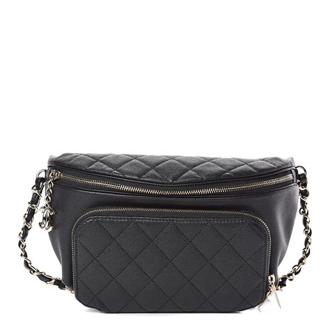 chanel caviar quilted business affinity waist belt bag black|CHANEL Caviar Quilted Business Affinity Waist Belt Bag Black .